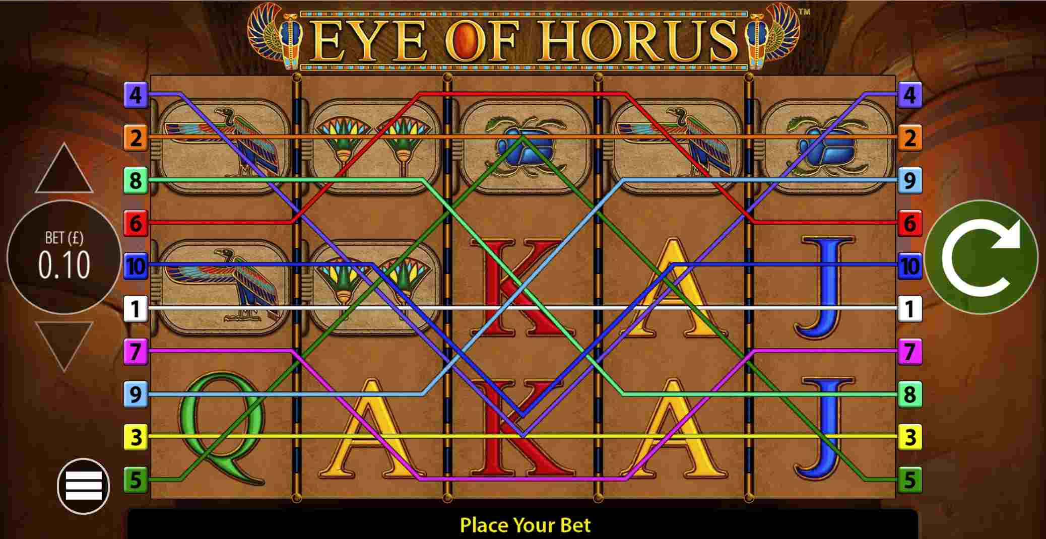 Eye of Horus slot interface