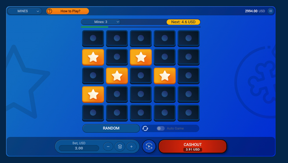 Mines slot interface